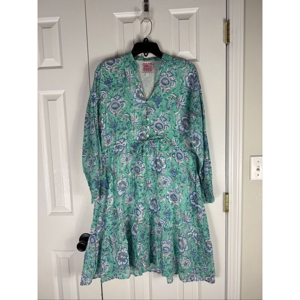 NWT Mods Mahal Floral Block Print Womens Tiered Midi Dress Size Small